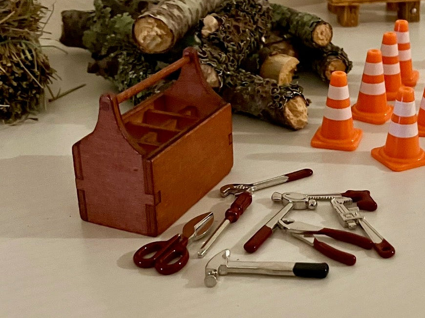 Miniature Toolbox with Tools