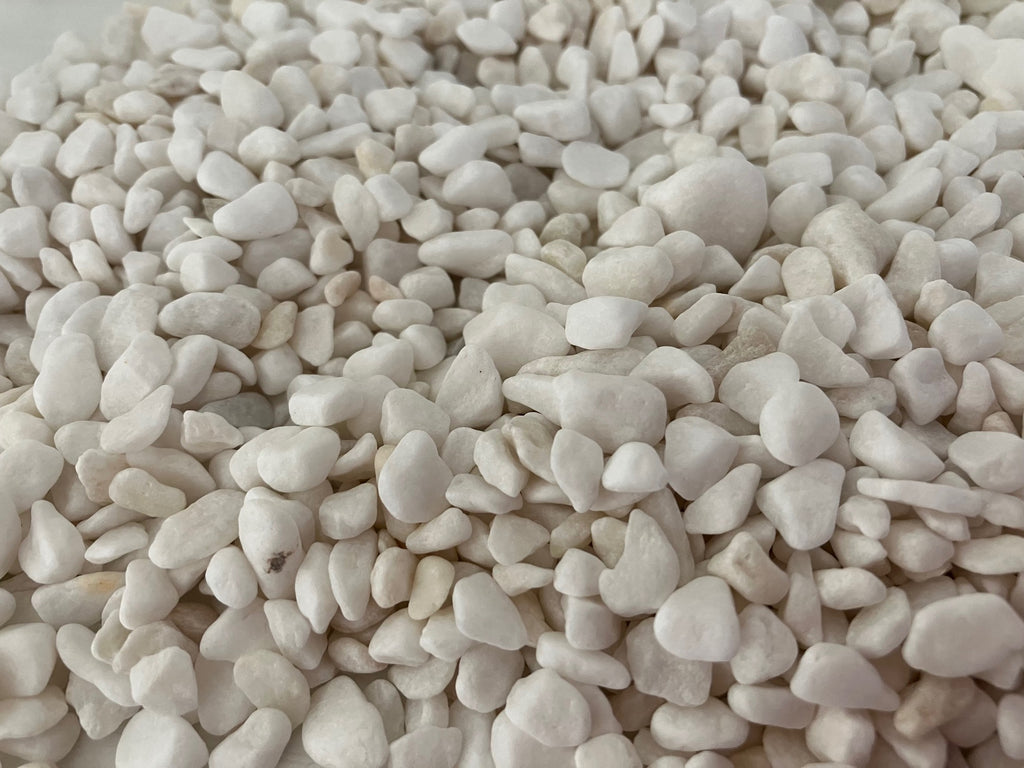 Bag of white pebbles
