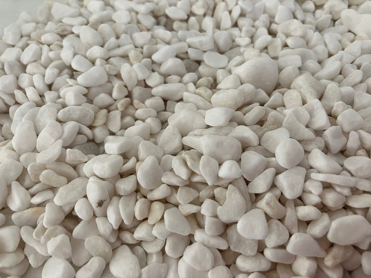 Bag of white pebbles