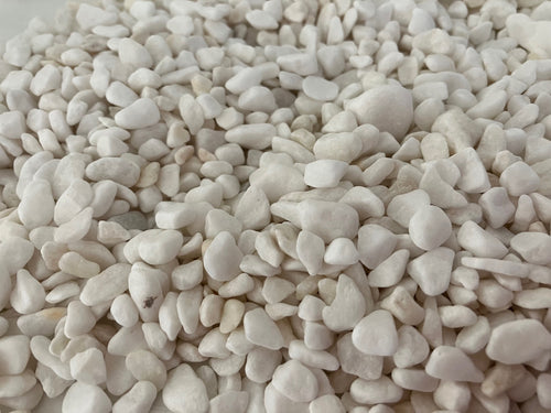 Bag of white pebbles