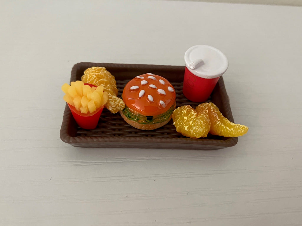 Miniature fast food on a tray