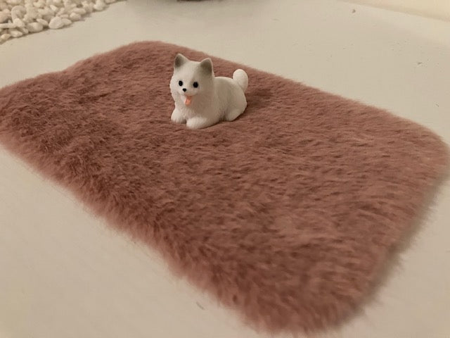 Miniature Pink Fluffy Rug #1