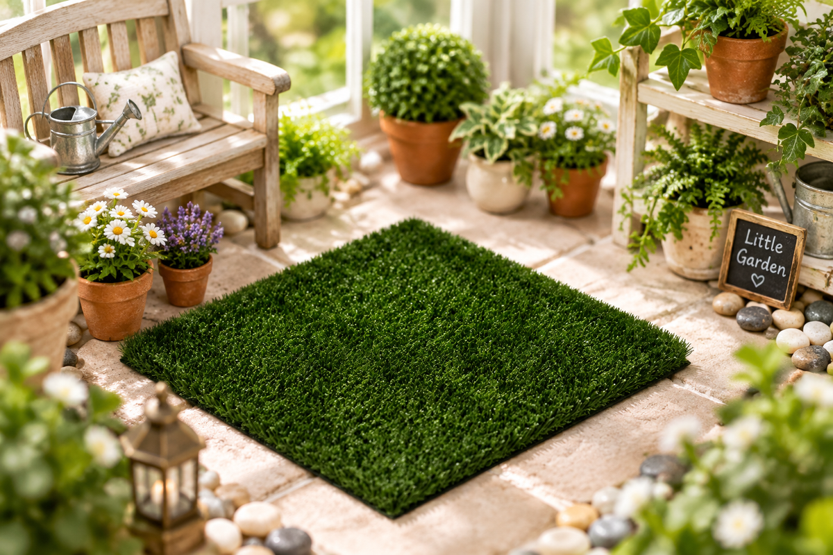 Green Grass Mat Lifestyle