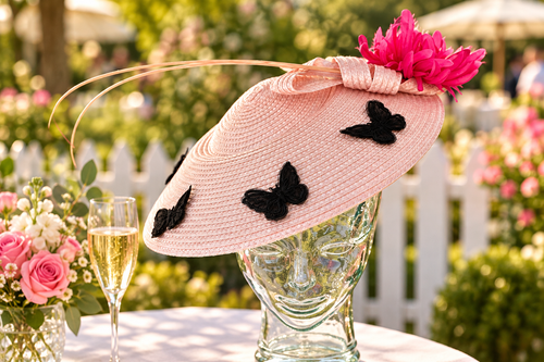 Ladies Pink Fascinator - Lifestyle Scene