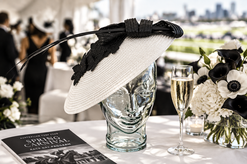 White Black Fascinator Lifestyle